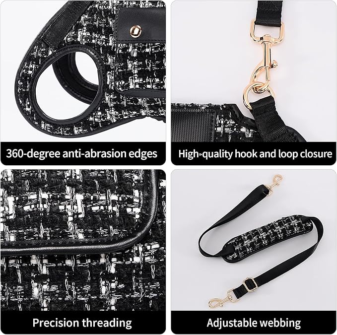 Wakytu Dog Lift Harness Dog Carrier Sling for Small Dogs & Cats,M | stylish puppy sling carrier with handle & pocket,adjustable leash,walking & travel - Image 9