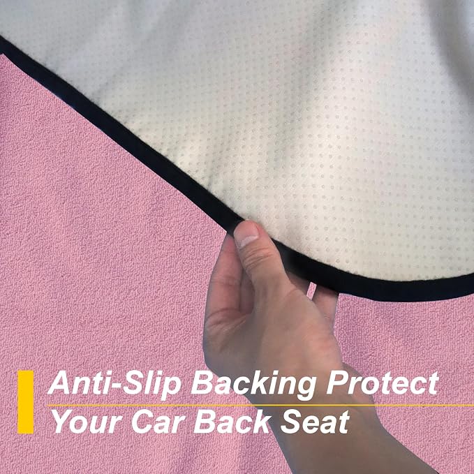 Back Seat Cover for Car Trucks Van SUV Jeep,Waterproof Rear Bench Towel Seat Covers for Dogs and Kids,Automotive Backseat Protector (Pink) - Image 5