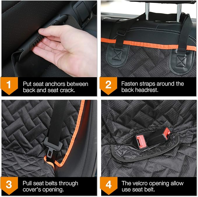 Bench Dog Seat Cover, Oxford Cloth Vehicle Seat Cover for Car/SUV/Small Truck, Universal Fit, Black, Waterproof, Heavy Duty, Nonslip, Machine Washable - Image 7