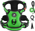 IVY&LANE No Pull Dog Harness for Small Dogs, Dog Vest Harness with Leash, Safety Belt and Storage Strap, Fully Adjustable Harness, 360° Reflective Strip, Soft Handle (Green,S) by IVYLANE