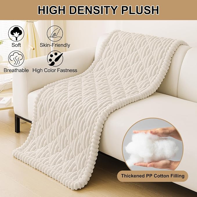 Smiry Couch Cover for Dogs Washable, Non Slip Fuzzy Pet Sofa Protector | Soft Thick Furniture Cover for Sofa, Loveseat and Sectional, Scratch & Pet Hair Resistant (White, 27.6" x 27.6") - Image 9