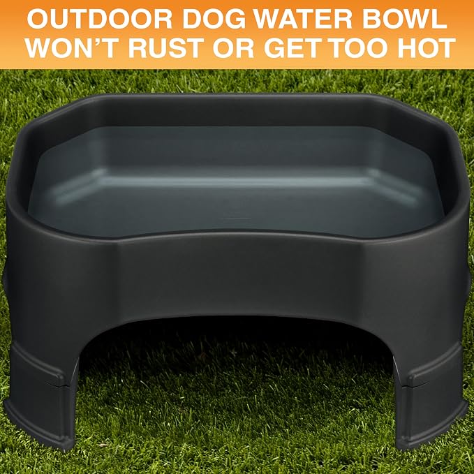 Neater Pet Brands Extra Large Water Bowl for Dogs, Elevated Outdoor Dog Water Bowl (2.25 Gallon XL Capacity), Big Trough Style Food Dish for Indoors or Outside, No Spill Large Dog Bowls, Black - Image 3