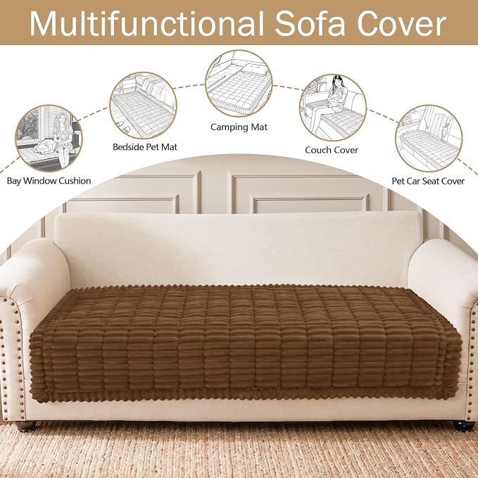 hyha Couch Cover for Dogs, Washable Non Slip Plush Flannel Sofa Protector | Thick Flannel, Anti-Slip Backing, Pet Hair & Scratch Protection, Fits Sofa & Loveseat (35.4" x 82.7") - Image 3