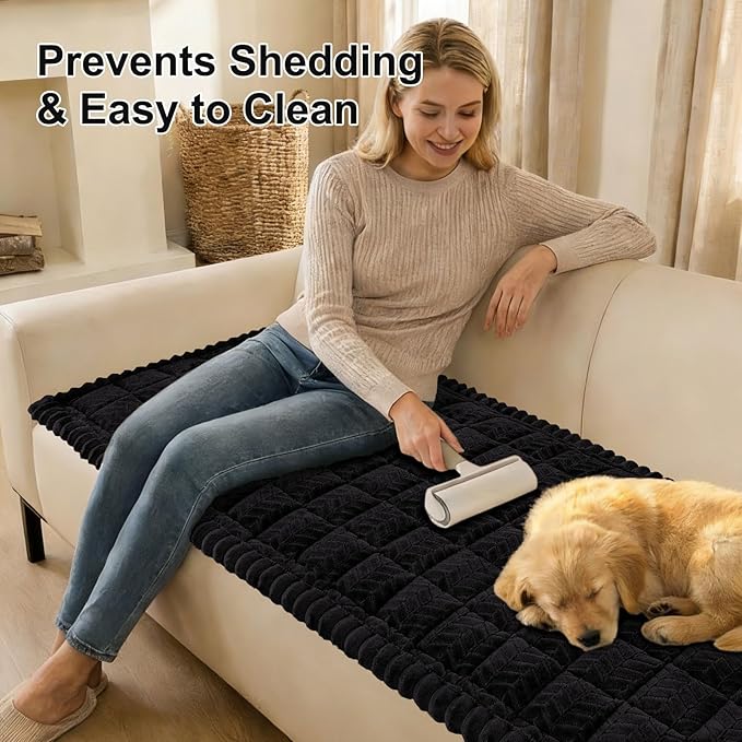 Smiry Couch Cover for Dogs, Non Slip Fuzzy Pet Sofa Covers Washable | Sofa Slipcovers for Sectional Couch, Soft Thick Furniture Protector for Cats Dogs, Against Fur, Dirt, Scratch (43"x63") - Image 4