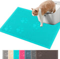 Darkyazi Cat Litter Box Mat for Floor Litter Trapping Mat Non-Slip Backing, Scatter Control, Easy Clean, Water Resistant, Soft on Paws (15.75" x 11.75",Lake Blue) by DARKYAZI