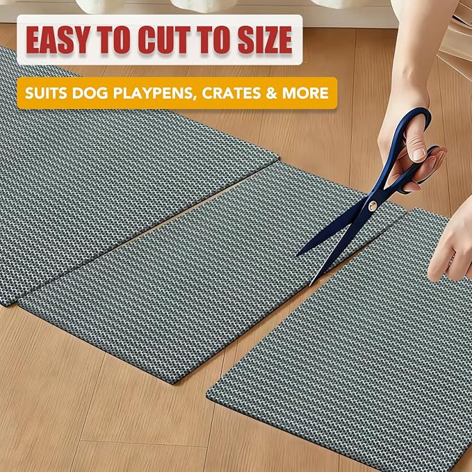 Cat Litter Mat, 23.5 x 35.5 in – Non-Slip, Cut-to-Fit | Soft honeycomb surface traps litter; non-slip backing grips smooth floors; trims to fit boxes, crates, and feeding areas - Image 4