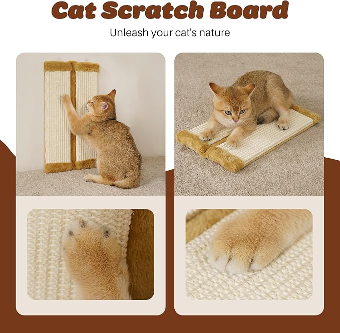 Lahas Cat Wall Corner Scratcher Furniture Protector Kittens Scratch Board Sisal Cat Scratching Pad Wall Mounted for Indoor Cats - Image 4