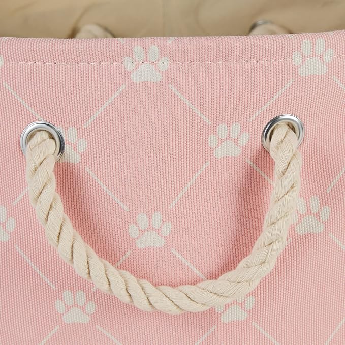 Bone Dry Pet Storage Paw and Bone, Trellis Collection, Medium Rectangle, 16x10x12, Pink - Image 3