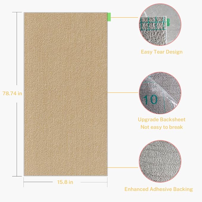 Couch Protector from Cat Claws, Sofa and Chair Anti-Scratch Mat | Helps shield sofas, couch arms, and other furniture from claw damage while giving cats a more appealing place to scratch. - Image 2