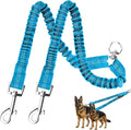 MingXpet 2 Dog Leash, Dog Leash for 2 Dogs, 360° Swivel No Tangle Double Walking Training Leashes for Large Dogs that Pull, Comfortable Shock Absorbing Reflective Bungee, Blue by MingXpets