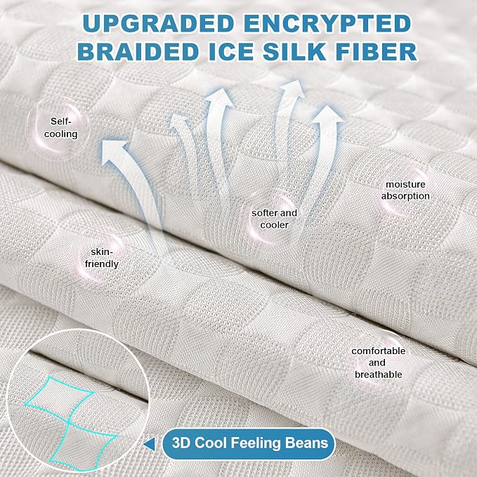 OTOB Cooling Couch Cover for Dogs Washable Non Slip Sofa Protector, 1 Piece | Luxury Cream, 35.4"x70.9", Premium Ice Silk Fabric, Modern Geometric, Soft, 3D Breathable, Pet Friendly Furniture Cover - Image 3