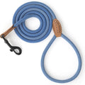 Mile High Life Dog Leash with Genuine Leather-Wrapped Ends, 4/5/6FT | Tangle-Free 360° Swivel Clasp Heavy Duty Rope Leash | Small Medium Large Dogs | Daily Walking (Blue White, 60 Inch, 1/3") by MileHighLife