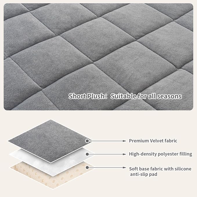 Couch Covers for Dogs, Pet Couch Covers for Loveseat, Couchs Protector for Dogs, Sofa Cover for Pets Washable, Dog Cover for Couch, Velvet Couchs Protector for Pets(1PC,Light Grey,27.6"×59") - Image 2