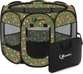Siedihit Dog Playpen, Medium Dogs Tent Crates Cage Indoor/Outdoor | Portable Pop Up Dog Kennel Playpen with Carrying Case for Dogs/Cats/Rabbits(Cottagecore, Medium) by Siedihit