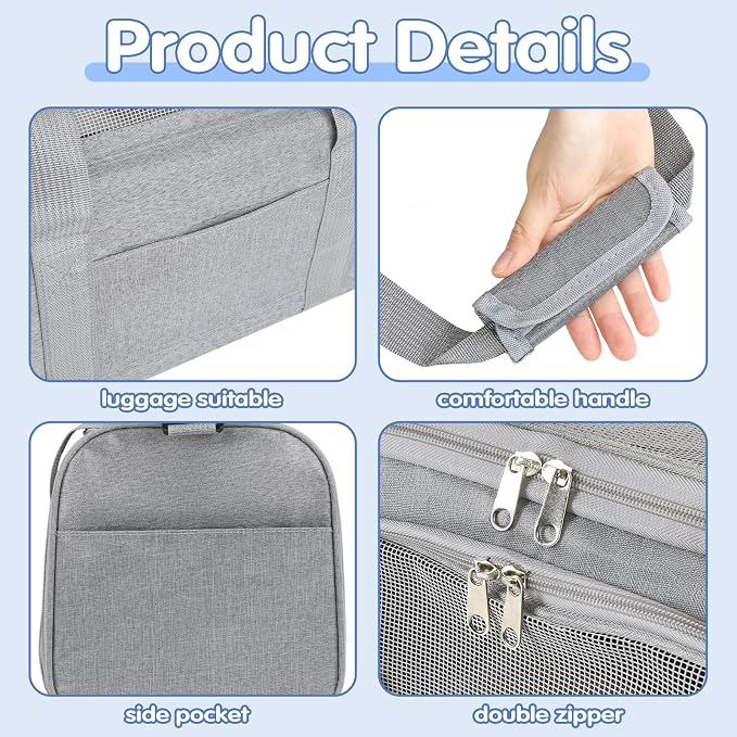 Cat,Dog Carrier for Small Medium Pet Carrier,Soft Sided Dog Bag Up to 12Lbs Puppy Carrier,Breathable Portable Foldable Airline Approved Pet Carriers for Travel (Grey) - Image 3