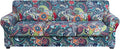hyha Stretch Couch Covers, Sofa Cover for 3 Cushion Couch Pet Friendly | Floral Pattern, Printed, 4 Pieces, 3 Separate Cushion Sofa, Durable Anti-slip Washable Protector with Elastic Bottom for Dogs by hyha
