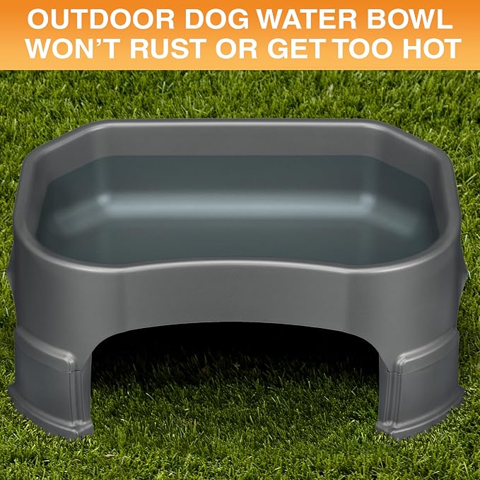 Neater Pet Brands Extra Large Water Bowl for Dogs, Elevated Outdoor Dog Water Bowl (1.25 Gallon XL Capacity), Big Trough Style Food Dish for Indoors or Outside, No Spill Large Dog Bowls, Gunmetal Grey - Image 3