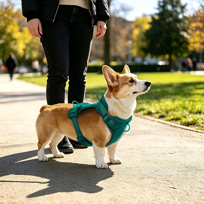 Wisedog Lightweight No Pull Dog Harness, Emerald Green, Small | Air Mesh, 3 Clips, Adjustable, No Choke Design, Ideal for Walking Training - Image 5