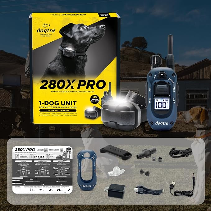 Dogtra 280X PRO E-Collar with Remote [New Edition] 3 Configurable Layout Modes, 12% Slimmer, 1/2 Mile Range, 100 Levels Precise Control, Waterproof, LED Light, Boost, XPP Vibration, Safety Lock & Tone - Image 9