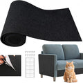 Cat Scratching Climbing Carpet Mat, Self-Adhesive Couch Furniture Protector | Trimmable, DIY Cat Scratch Post Covered Pad Replacement for Tree Shelf Steps Couch Corner Wall (Black, 78.7x15.8Inch) by SREBAY