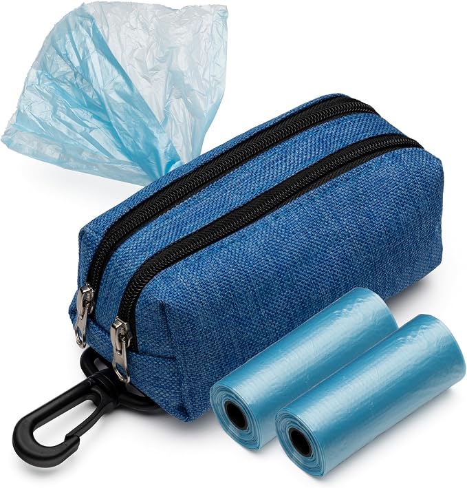 Premium Dog Poop Bag Holder for Leash - Convenient Dog Poop Bag Dispenser with Durable Design - Stylish Accessory for Easy Cleanup - Ideal for Dogs, Puppies, and Outdoor Walks - Blue by 2+Brothers+Wholesale