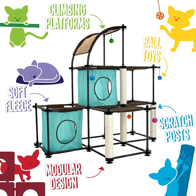 Kitty City Claw Indoor Mega Kit Cat Furniture, Corrugate Cat Scratcher, Cat Bed - Image 6