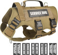 Service Dog Vest Harness for Large Dog, Tactical Working MOLLE Vest with 10 Pet Patches, No Pull Heavy Duty Harness for Training Walking by WINSEE