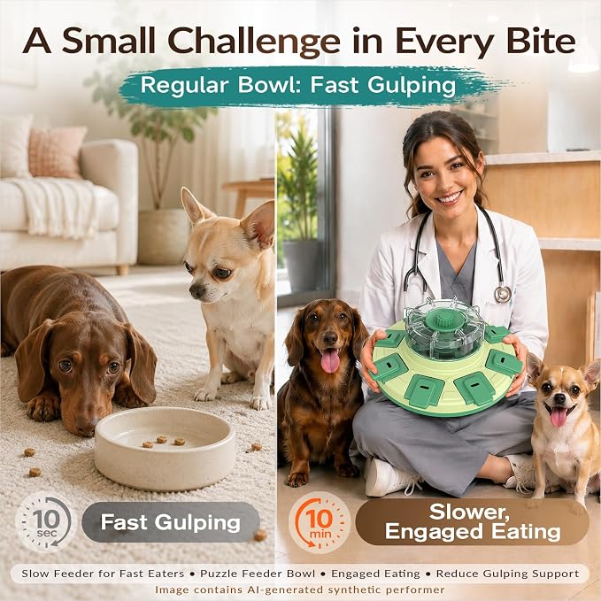 KADTC 2-Level Dog Puzzle Toys, Treat Dispenser & Slow Feeder for Small Dogs | Paw-Activated 2.5-Cup Chamber Fills 8 Wells | Custom Flow | Calmer Meals | Indoor Brain Games | Burns Energy | Beats Boredom. - Image 8