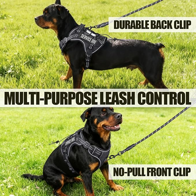 3-in-1 Dog Vest Harness Leash Set for Daily,Service,Training Animal Medium - Image 6
