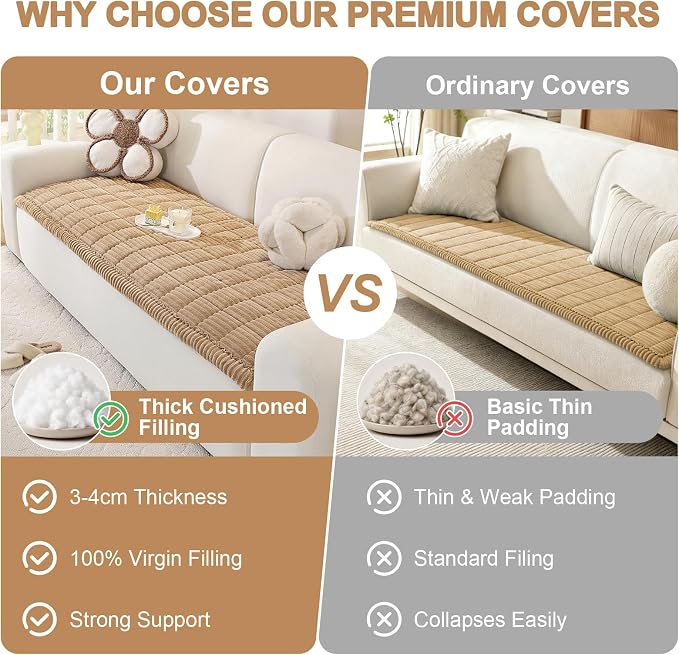 OstepDecor Couch Cover for Dogs, Washable Non Slip Sofa Cover for Pets | Soft Couch Covers for Sofa, Loveseat and Sectional, Furniture Protector Against Pet Hair & Dirt (27.6" x 59", Khaki) - Image 7