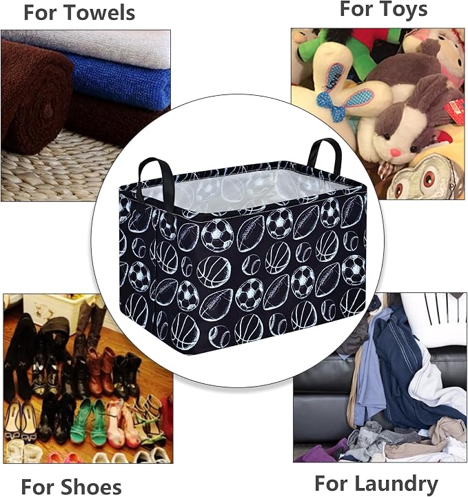 MAIZMZ Kids Hamper Storage Bins Organizer Toy Box Laundry Basket Large Canvas Collapsible Chest for Home/Dorm/Kitchen/Pet/Office/Closet/Shelf/Gift Baskets - Image 6