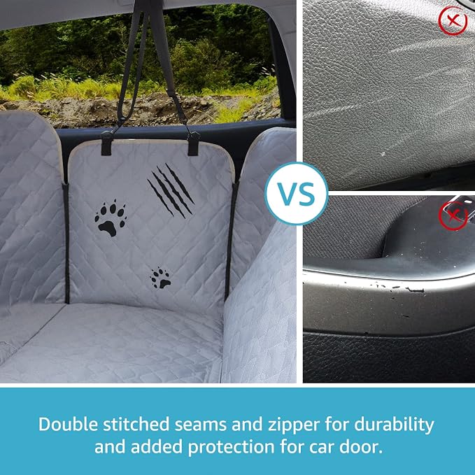 Lassie XL Truck Waterproof Dog Seat Cover Back Seat with 2 Seat Belts | Compatible with F150 F250/Chevrolet Silverado/Ram Pickup/GMC Sierra/Toyota Tundra and Crew Cab - Image 3