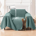 Deep Dream Cat-Scratch Resistant Couch Cover, Waterproof Sofa Cover for 2 Cushion Couch Washable, Pet Friendly Couch Protectors Anti Slip Thickened Slipcovers for Dogs Pets, 71" x 102", Green by DeepDream