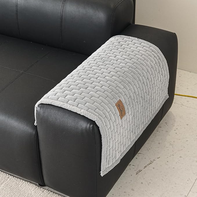 Couch Covers for Dogs Washable, Velvet Dog Couch Cover Protector, Fuzzy Plush Pet Sofa Cover for Backrest Armrest, Sofa Covers for Pets(1,Light Grey,27.6"x27.6",Single Seater) - Image 2