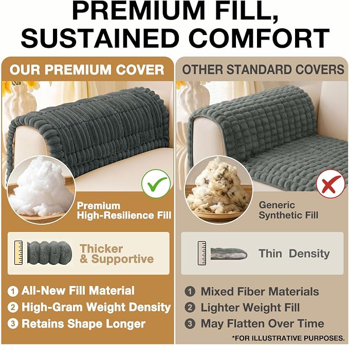 hyha Couch Cover for Dogs, Washable Non Slip Plush Flannel Sofa Protector | Thick Flannel, Anti-Slip Backing, Pet Hair & Scratch Protection, Fits Sofa & Loveseat (35.4" x 63") - Image 10