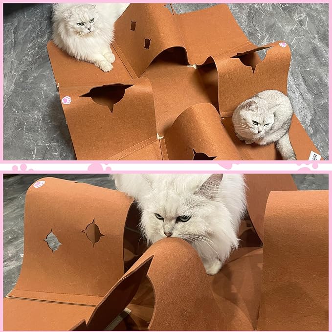 4-Way Cat Tunnels for Indoor Cats, Pet Interactive Toys with Plush Ball | 35.4" Multi-Entrance Cat Play Tunnel with Cozy Hideaway Space, Provides Enrichment, Exercise, Exploration & Interactive Play - Image 10