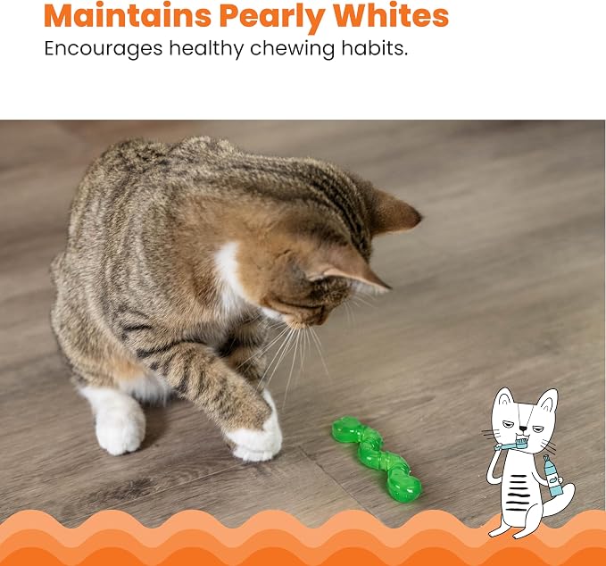 Catstages OrkaKat Wiggle Worm Dental Cat Chew Toy with Catnip, 3.8" | Supports Clean Teeth & Massages Gums, Lightweight & Bouncy, Bat & Chase, Encourages Healthy Chewing, Cats & Teething Kittens - Image 4