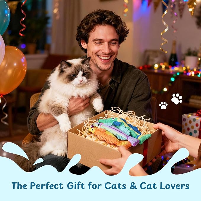 Catnip Toys, [12000mg] Extra Large Toys for Indoor Cats with Removable Bell, 100% Natural North American Catnip Floppy Fish Cat, Crinkle Sound & Soft Cotton-Free Surface - Image 7