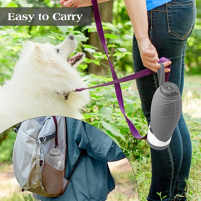 TIOVERY Dog Water Bottle Dispenser for Walking, Pet Water Feeder Container Portable with Drinking Cup Bowl Outdoor Hiking, Travel Large Grey - Image 7