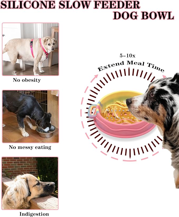 Silicone Slow Feeder Dog Bowls - Anxiety Relief Dog Lick Bowl Dog Slow Feeder Bowl for Puppy Small Dog & Cat - Image 5