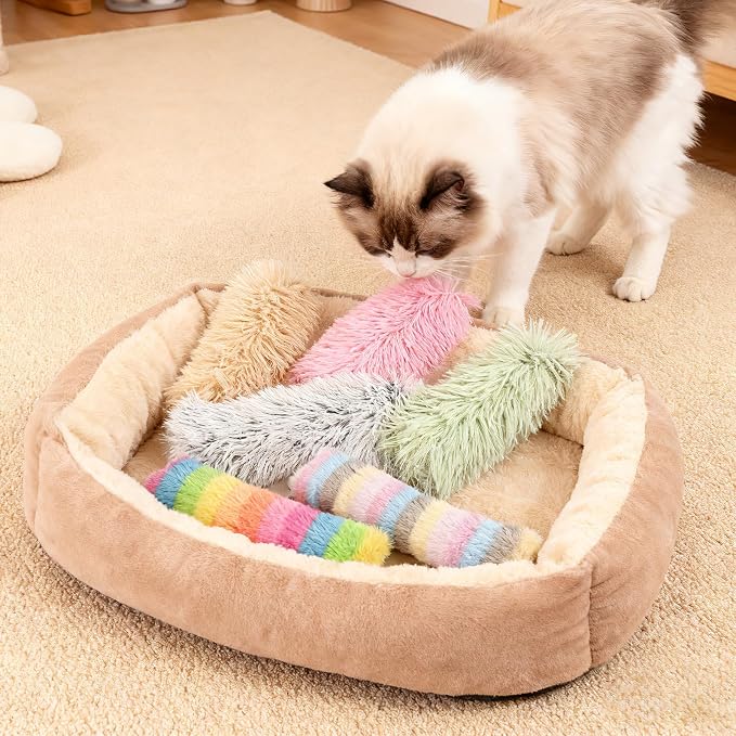 Cat Toys Pillows 6Pcs Catnip Kicker Toys for Cats Promotes Kitty Exercise - Image 9