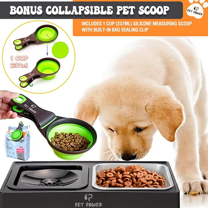 Elevated Dog Bowls, Raised Dog Bowl Stand with 4 Adjustable Heights, Stainless Steel Food Bowl & No-Spill Water Bowl – Dog Bowls Elevated for Small, Medium & Large Dogs - Image 3