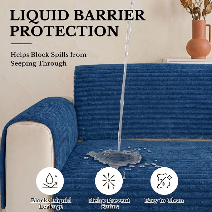 Smiry Waterproof Couch Cover for Dogs, Washable Non Slip Plush Protector | Waterproof Protection, Plush Flannel, Non Slip Backing, Pet Hair & Scratch Protection, Soft Cover (36" x 71") - Image 4