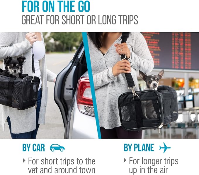 Sherpa Delta Airlines Travel Pet Carrier, Airline Approved & Guaranteed On Board - Black, Medium - Image 11