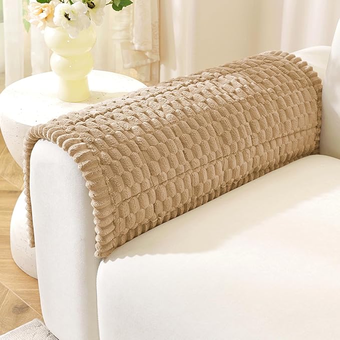 OstepDecor Couch Cover for Dogs, Washable Non Slip Sofa Cover for Pets | Soft Couch Covers for Sofa, Loveseat and Sectional, Furniture Protector Against Pet Hair & Dirt (20" x 24", Khaki) by OstepDecor