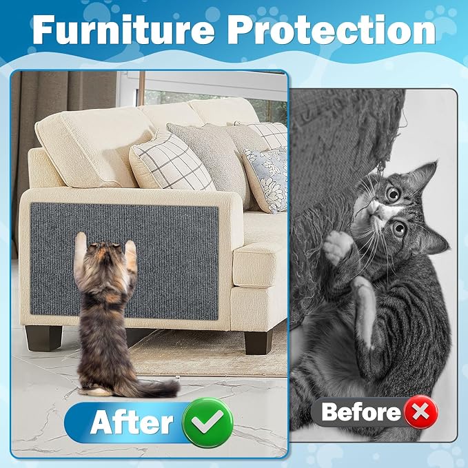ENONCI 23.6x15.8 Cat Scratcher Mat, Self-Adhesive Cat Scratch Furniture Protector - Image 3