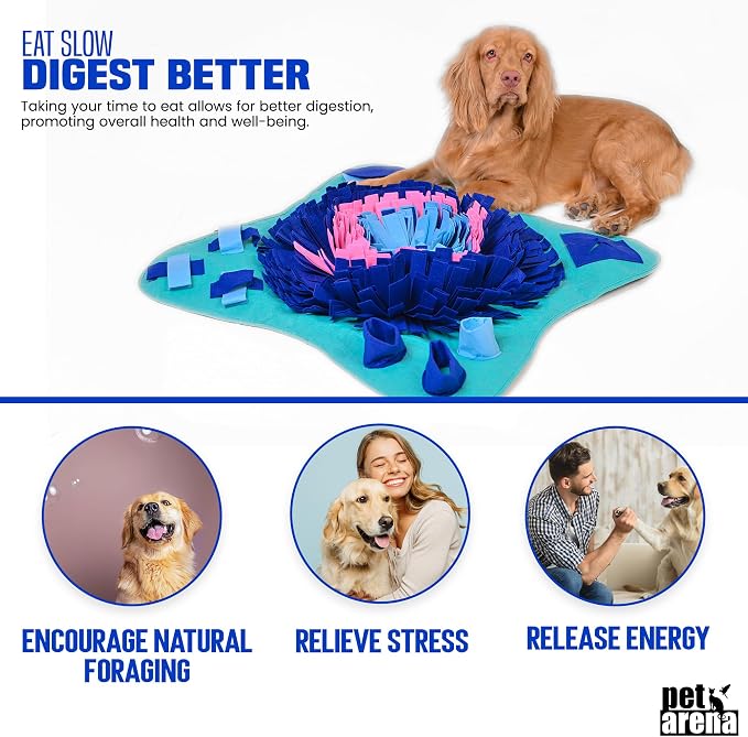 PET ARENA Large Sniffing Mat 25 x 25 Inch Interactive Feeding Toy | Promotes natural hunting instincts, reduces boredom, supports mental stimulation, and provides engaging playtime for pets. - Image 4