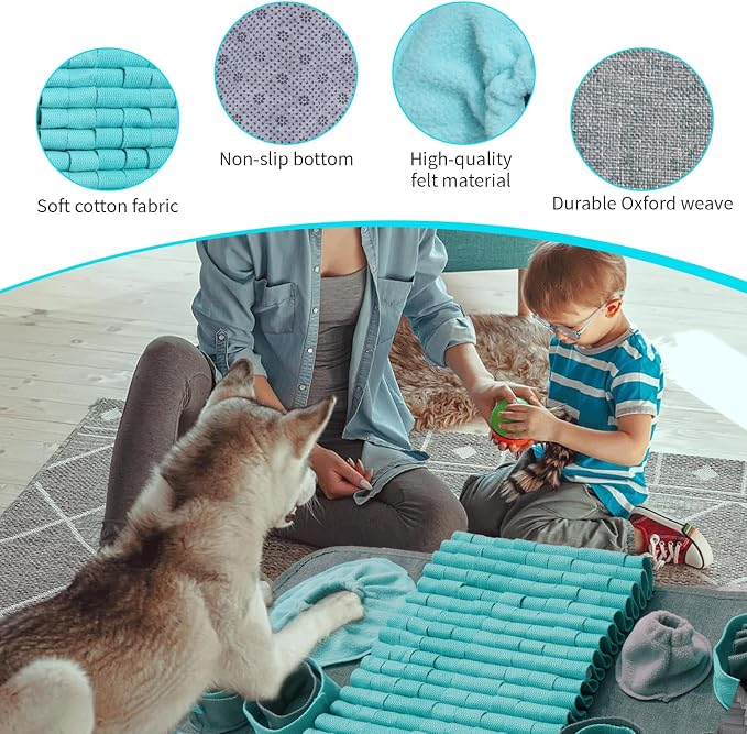 Snuffle Mat for Dogs, Pet Snuffle Mat for Small and Medium Dogs, Interactive Sniff Mat Feeding Mat for Puppies, Slow Feeder Dog Treat Mat for Training and Stress Relief - Image 6