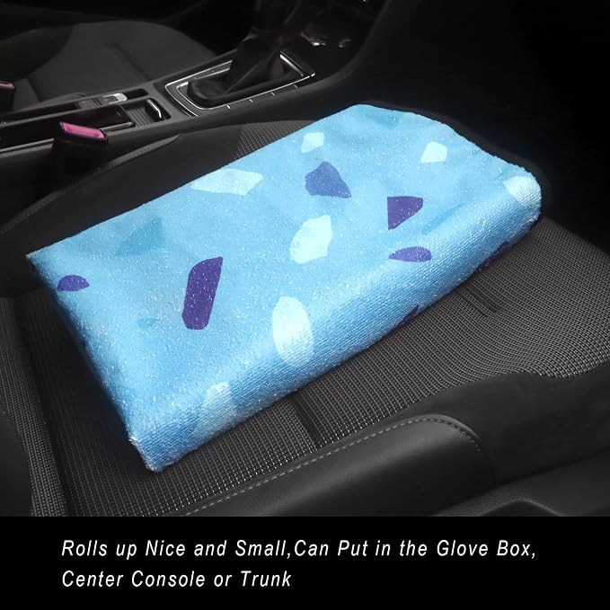 Car Seat Cover Protector Front Seats,for Gym Workout,Running,Swimming,Beach and Hiking,Waterproof Sweat Towel Bucket Seat Covers for Cars SUV Trucks (Blue Marbling, 1Pcs) - Image 7