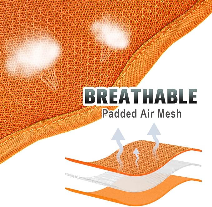 BARKBAY No Pull Dog Harness Large Reflective Dog Harness with Front Clip and Easy Control Handle for Walking Training Running with ID tag Pocket(Orange,XL) - Image 6